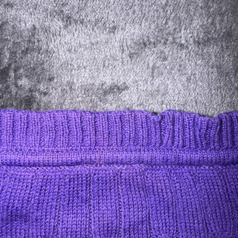 Kim Rogers Purple Cable Knit V-Neck Cotton Sweater Womens Large RN 31104 - Picture 10 of 14